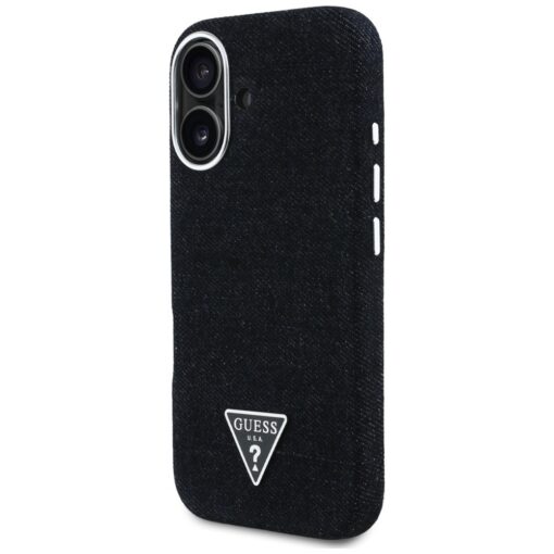Guess HC MagSafe FW Denim Triangle Logo Case for iPhone 16 Black - Image 2