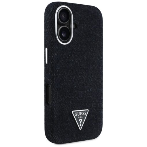 Guess HC MagSafe FW Denim Triangle Logo Case for iPhone 16 Black - Image 4