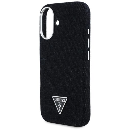 Guess HC MagSafe FW Denim Triangle Logo Case for iPhone 16 Black - Image 6
