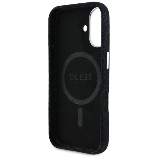 Guess HC MagSafe FW Denim Triangle Logo Case for iPhone 16 Black - Image 7