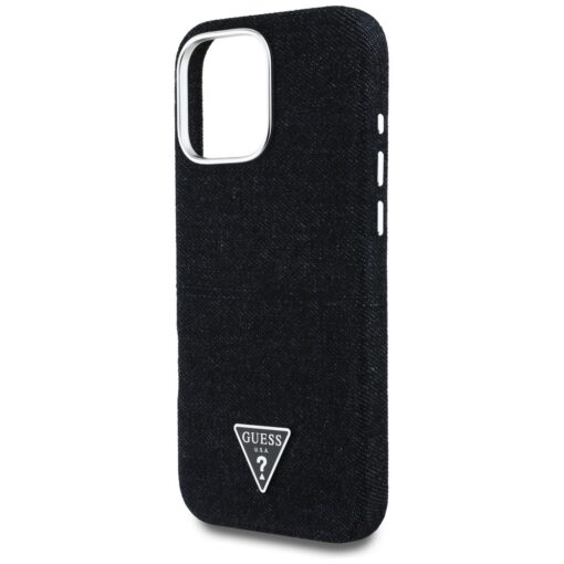 Guess HC MagSafe FW Denim Triangle Logo Case for iPhone 16 Pro Black - Image 6