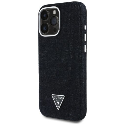 Guess HC MagSafe FW Denim Triangle Logo Case for iPhone 16 Pro Max Black - Image 2