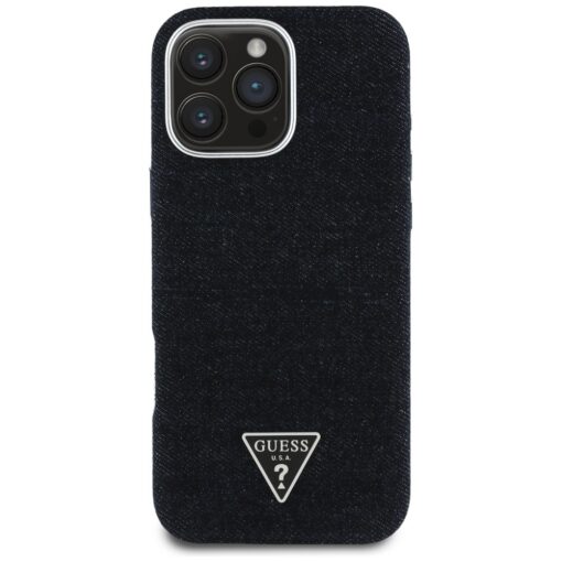 Guess HC MagSafe FW Denim Triangle Logo Case for iPhone 16 Pro Max Black - Image 3