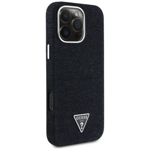 Guess HC MagSafe FW Denim Triangle Logo Case for iPhone 16 Pro Max Black - Image 4