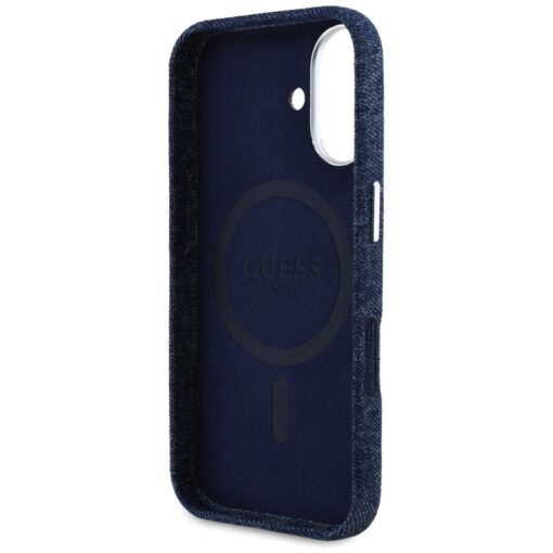 Guess HC MagSafe FW Denim Triangle Logo Case for iPhone 16 Blue - Image 7