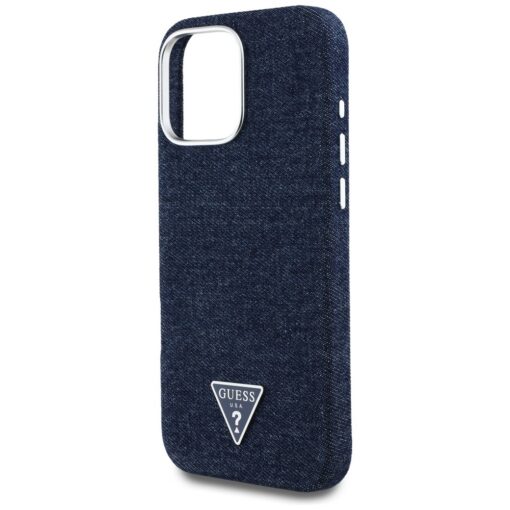 Guess HC MagSafe FW Denim Triangle Logo Case for iPhone 16 Pro Blue - Image 6