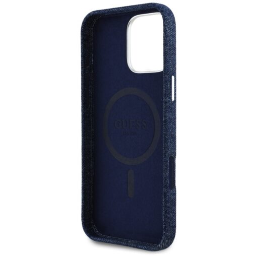 Guess HC MagSafe FW Denim Triangle Logo Case for iPhone 16 Pro Max Blue - Image 7