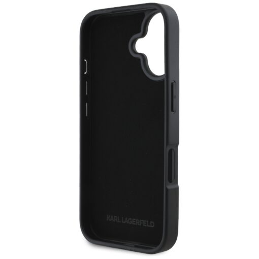 Karl Lagerfeld HC Grained PU CardSlot Metal Elong case for iPhone 16 Black - Image 7
