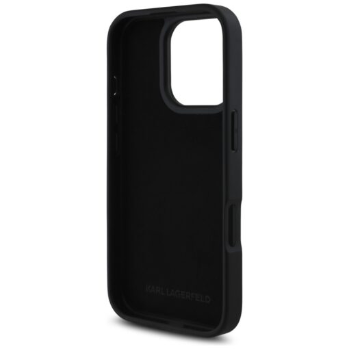 Karl Lagerfeld HC Grained PU CardSlot Metal Elong Case for iPhone 16 Pro Max Black - Image 7