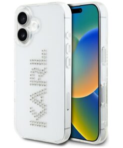 Karl Lagerfeld HC IML Rhinestones Logo case for iPhone 16 Transparent