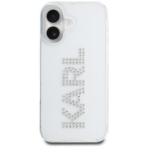 Karl Lagerfeld HC IML Rhinestones Logo case for iPhone 16 Transparent - Image 3