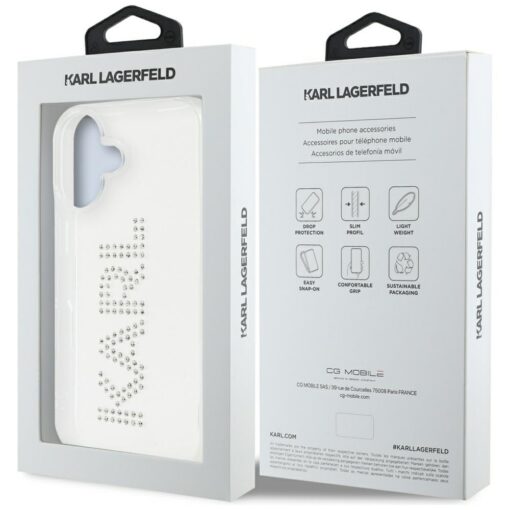 Karl Lagerfeld HC IML Rhinestones Logo case for iPhone 16 Transparent - Image 8