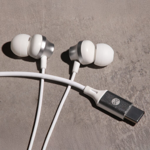 Forever wired earphones EP-02 USB-C white - Image 3