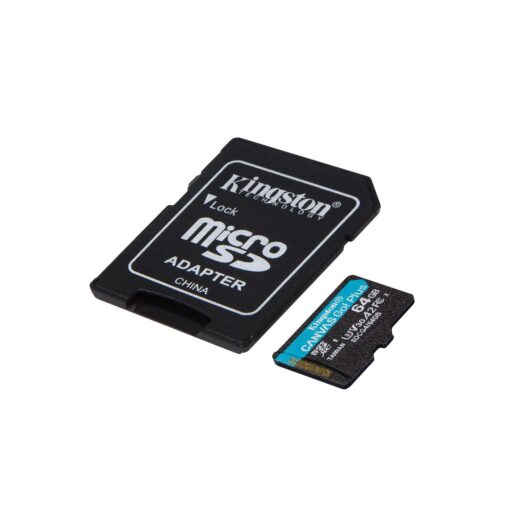 Kingston memory card 64GB microSDXC Canvas Go Plus Gen4 200MB/s A2 U3 V30 + adapter - Image 3