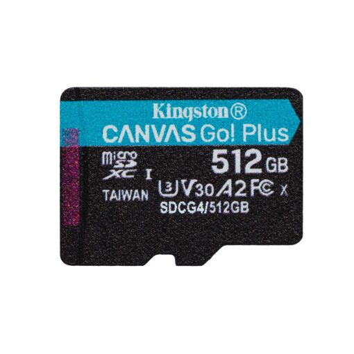 Kingston memory card 512GB microSDXC Canvas Go Plus Gen4 200MB/s A2 U3 V30