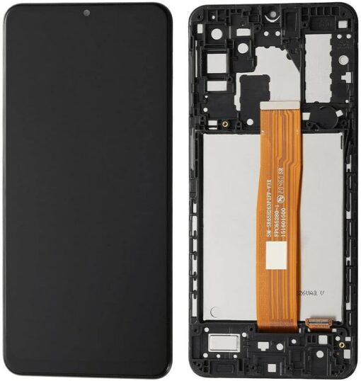 LCD ekraan Samsung A127 A12s 2021 puutetundliku ekraaniga koos raamiga must ORG