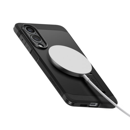 Kaitseümbris Tough Armor AI (MagFit), Samsung Galaxy S25 Edge, must, tugijalaga, Qi2/MagSafe toega, Spigen - Image 6