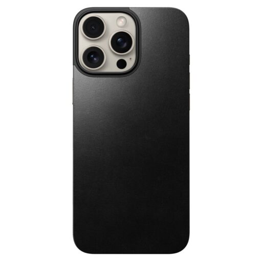 Tagakülje kaitsekaas Magnetic Leather Back, Apple iPhone 16 Pro Max, must, naturaalsest nahast, MagSafe ühilduv, Nomad