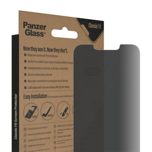 Kaitseklaas privaatsusfiltriga, Apple iPhone 16e / 14 / 13 / 13 Pro, Classic Fit, PanzerGlass - Image 12