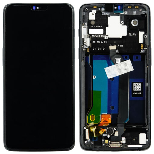 LCD Touchscreen - Mirror Black, OnePlus 6 - Original (varuosa)