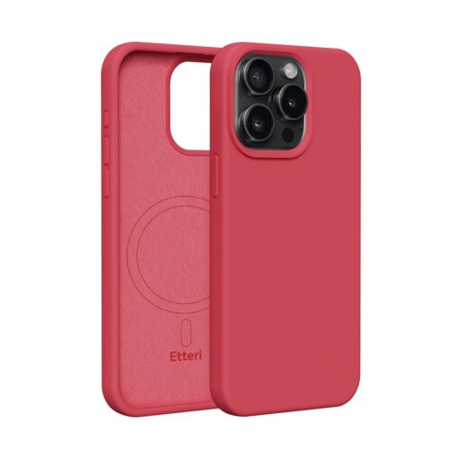 Etteri Silicone Mag case for iPhone 15 Pro 6,1" raspberry - Image 11