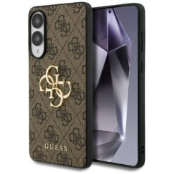Guess case for Samsung Galaxy S25 Edge GUESS HC 4G PU big logo brown