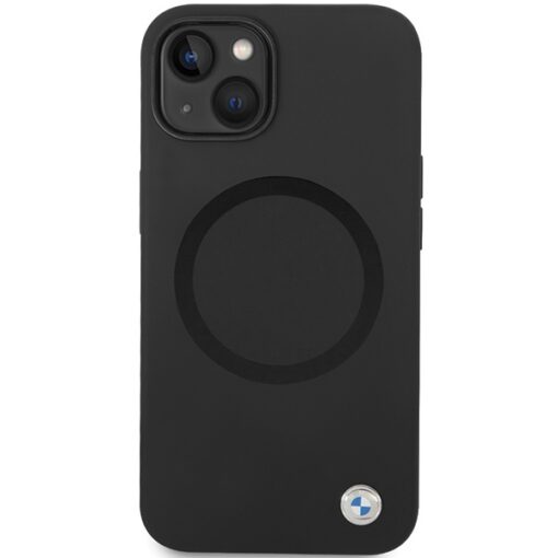 BMW case for iPhone 14 6,1" BMHMP14SSILBK2 black HC Magsafe Silicone Metal Logo + UV - Image 3