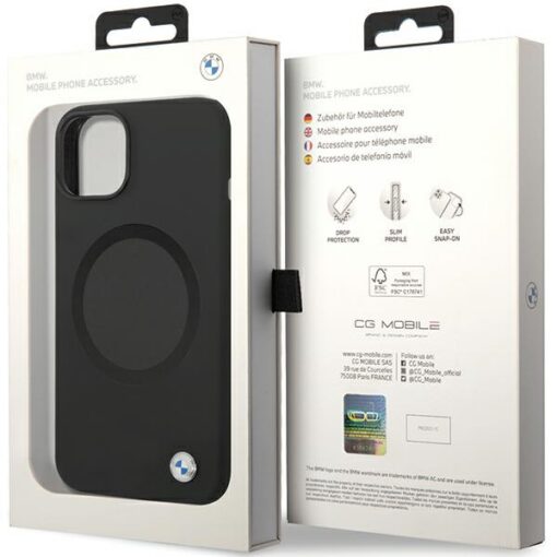 BMW case for iPhone 14 6,1" BMHMP14SSILBK2 black HC Magsafe Silicone Metal Logo + UV - Image 8