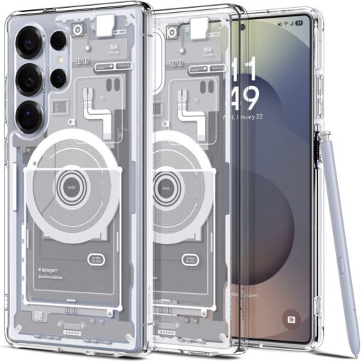 Spigen Ultra Hybrid Mag MagSafe case for Samsung Galaxy S25 Ultra Zero One White