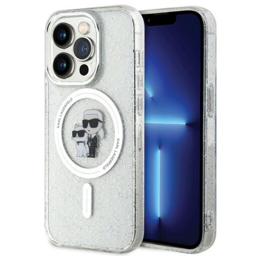 Karl Lagerfeld case for iPhone 15 Pro 6,1" KLHMP15LHGKCNOT transparent HC Magsafe IML KC Glitter