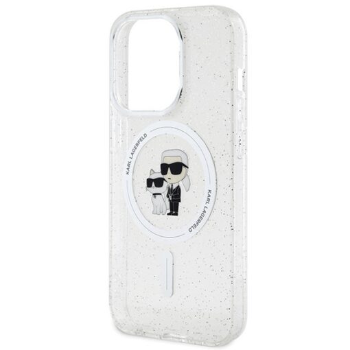 Karl Lagerfeld case for iPhone 15 Pro 6,1" KLHMP15LHGKCNOT transparent HC Magsafe IML KC Glitter - Image 6
