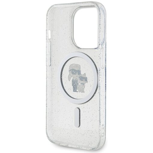Karl Lagerfeld case for iPhone 15 Pro 6,1" KLHMP15LHGKCNOT transparent HC Magsafe IML KC Glitter - Image 7