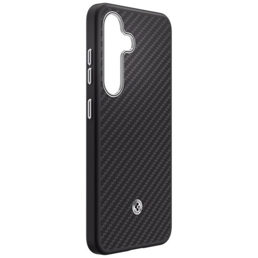 Samsung Enzo Aramid Case for Samsung Galaxy S25 Black-Silver - Image 4