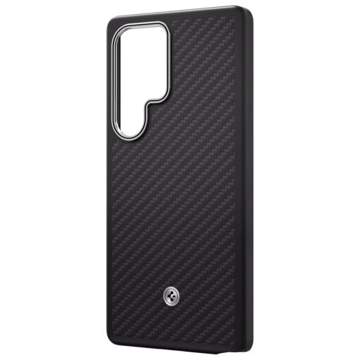 Samsung Enzo Aramid Case for Samsung Galaxy S25 Ultra Black-Silver - Image 3