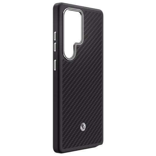 Samsung Enzo Aramid Case for Samsung Galaxy S25 Ultra Black-Silver - Image 4