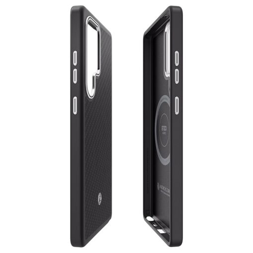 Samsung Enzo Aramid Case for Samsung Galaxy S25 Ultra Black-Silver - Image 5