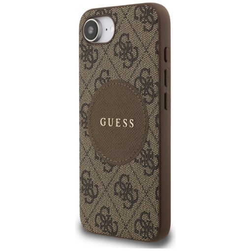 Guess HC MagSafe PU 4G Circle with Classic Logo case for iPhone 16e Brown - Image 2