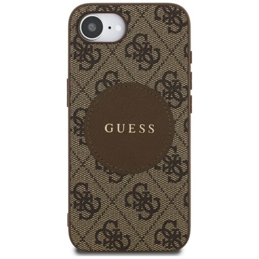 Guess HC MagSafe PU 4G Circle with Classic Logo case for iPhone 16e Brown - Image 3