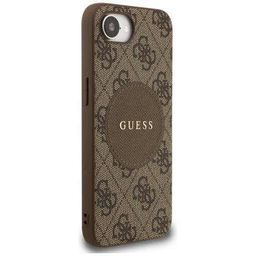 Guess HC MagSafe PU 4G Circle with Classic Logo case for iPhone 16e Brown - Image 4