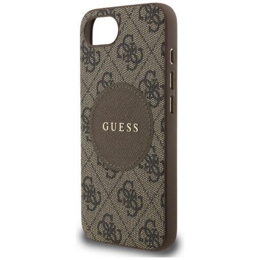 Guess HC MagSafe PU 4G Circle with Classic Logo case for iPhone 16e Brown - Image 6