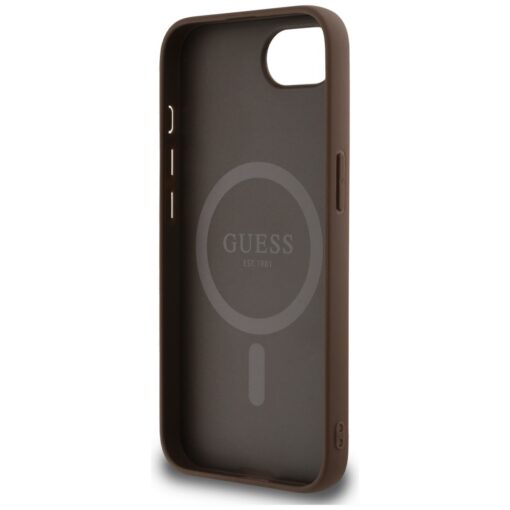 Guess HC MagSafe PU 4G Circle with Classic Logo case for iPhone 16e Brown - Image 7