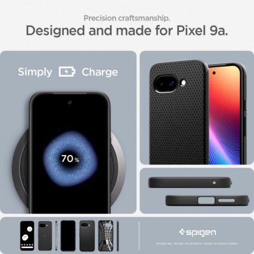 Spigen Liquid Air case for Google Pixel 9a Matte Black - Image 17
