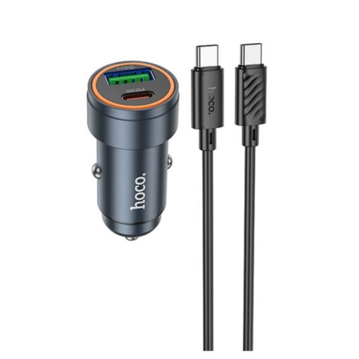 Autolaadija Hoco Z57A 30W USB-C/USB-A + USB-C to USB-C cable 1.0m hall