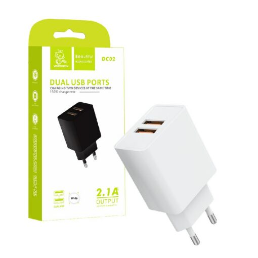 Charger Denmen (DC02W) (2xUSB 2.1A) white