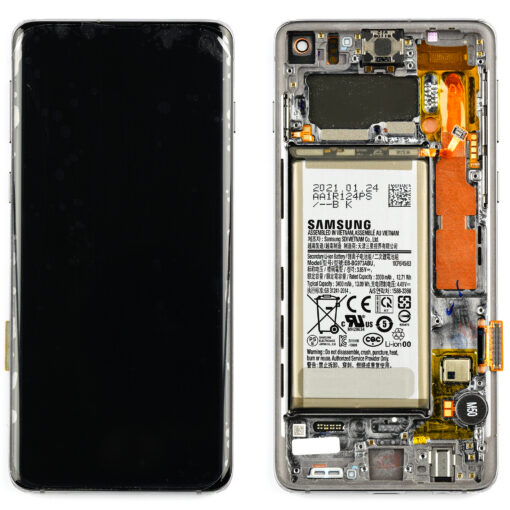 OLED Touchscreen (incl. battery)  - Black, Galaxy S10; SM-G973 - Original (varuosa)