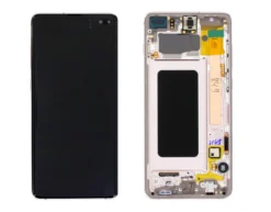 OLED Touchscreen - Ceramic White, Galaxy S10 Plus; SM-G975F - Original (varuosa)
