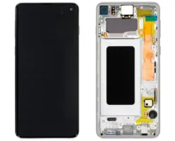 OLED Touchscreen - White, Galaxy S10; SM-G973F - Original (varuosa)