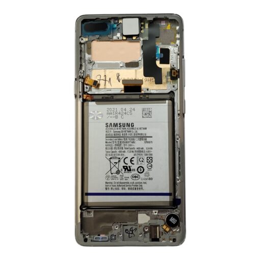 OLED Touchscreen (incl. battery) - Silver, Galaxy S10 (5G); SM-G977 - Original (varuosa)