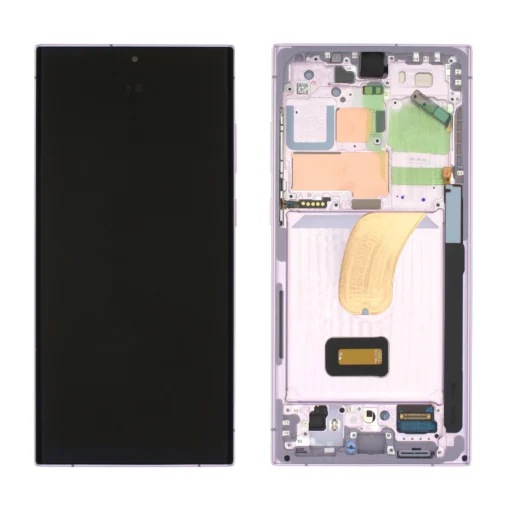 OLED Touchscreen (incl. pre-assembled frame) - Lavender, Galaxy S23 Ultra; SM-S918 - Original (varuosa)