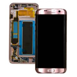 OLED Touchscreen - Pink/Gold (excl. adhesive), Galaxy S7 Edge; SM-G935 - Original (varuosa)